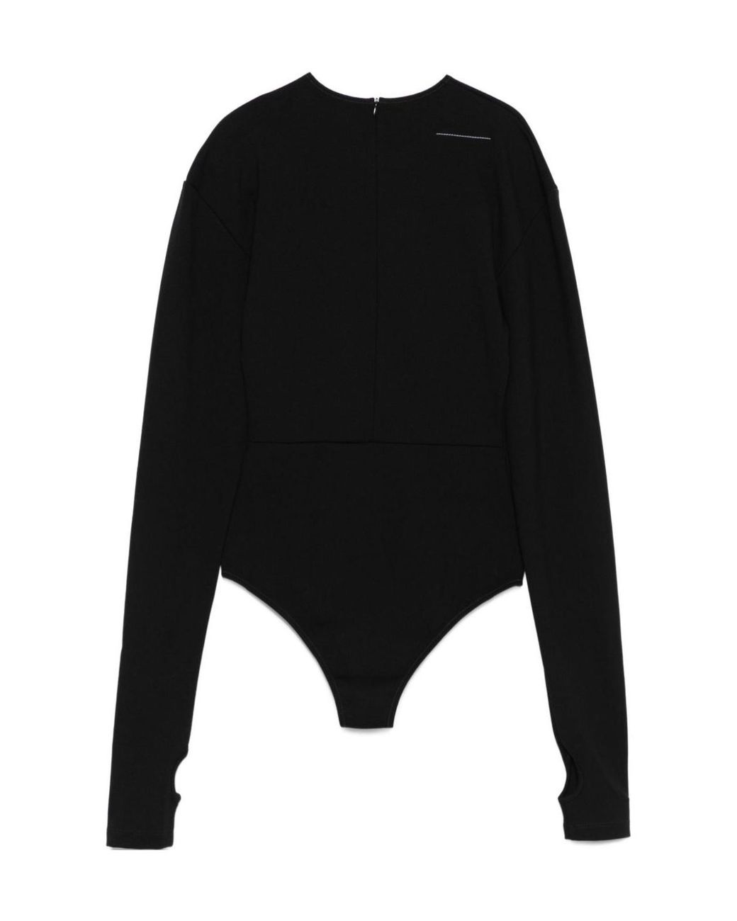 MM6 by Maison Margiela Black Long-Sleeved Crewneck Bodysuit