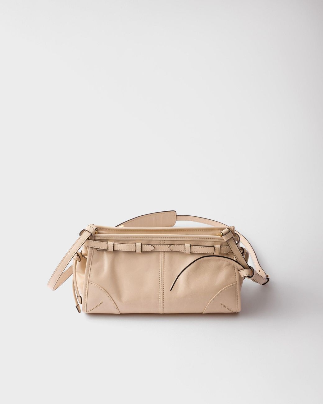 Prada Natural Bonnie Small Leather Shoulder Bag