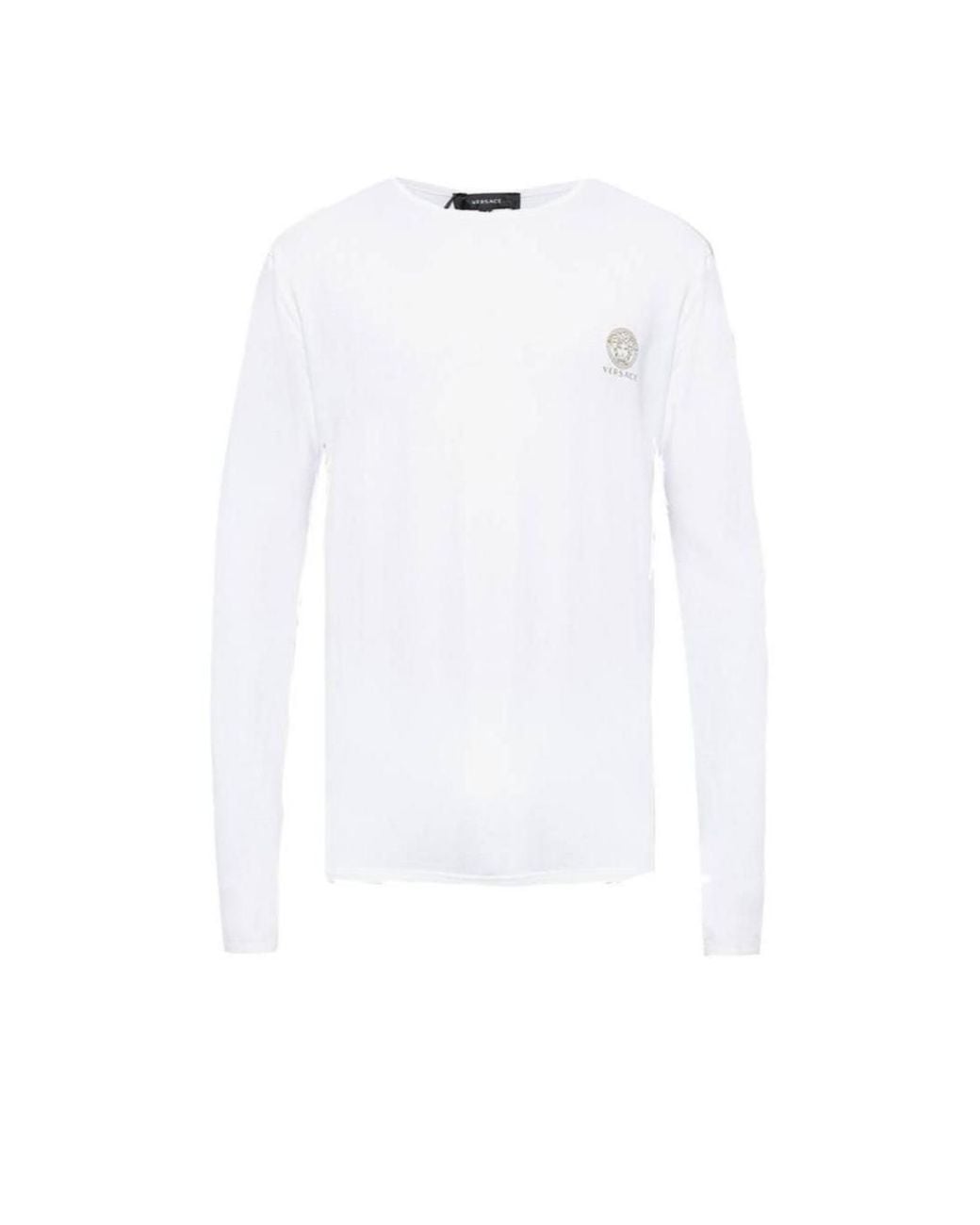 Versace White Logo Long-Sleeve Top for men