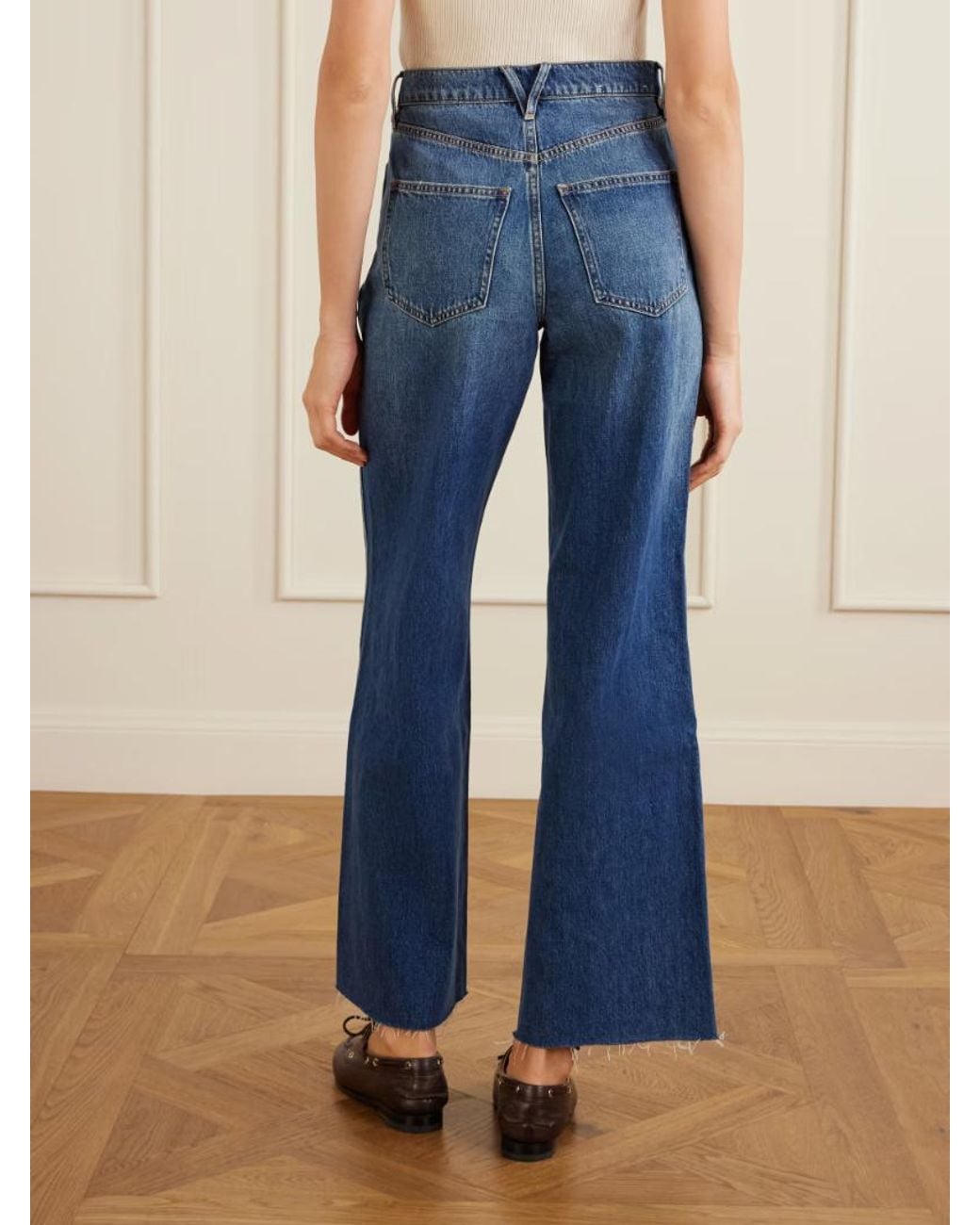 Veronica Beard Blue Taylor High-Rise Wide-Leg Jeans