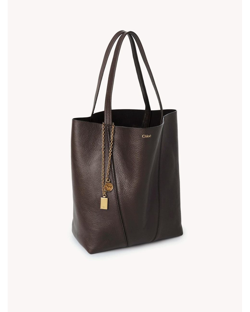Chloé Black Chloé Spin Charm Detailed Tote Bag