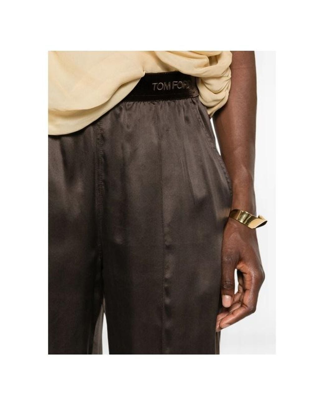 Tom Ford Brown Elastic-Waist Casual Trousers