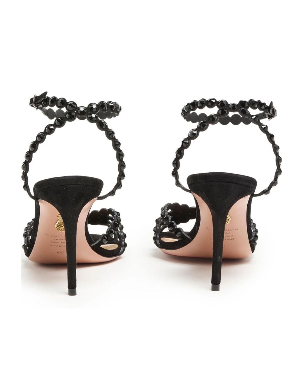 Aquazzura Black Open-Toe High-Heeled Sandals