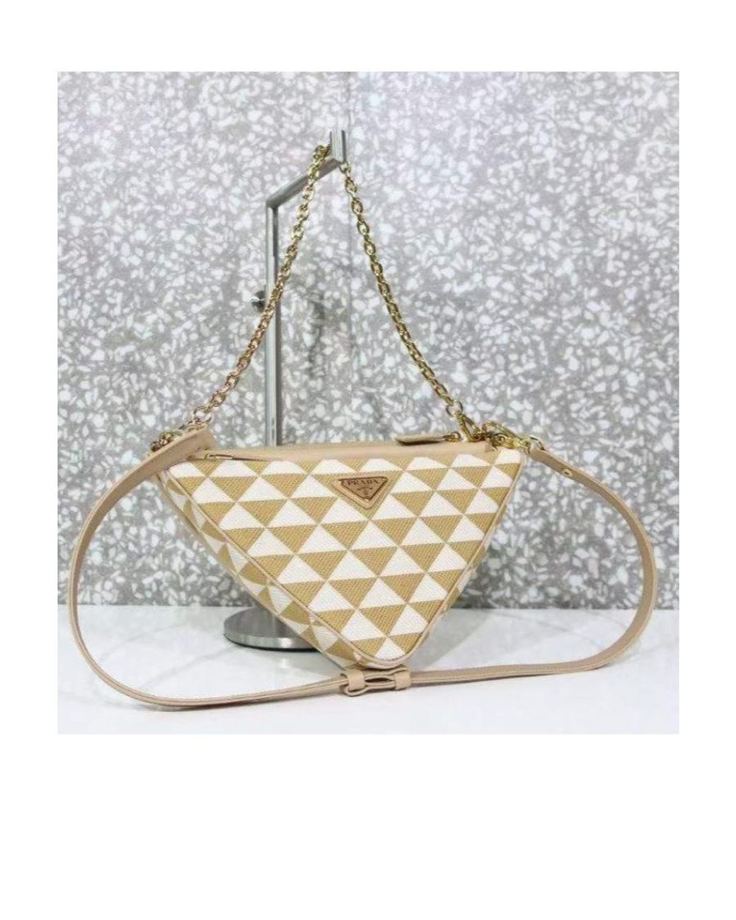 Prada White Symbole Logo Shoulder Bag