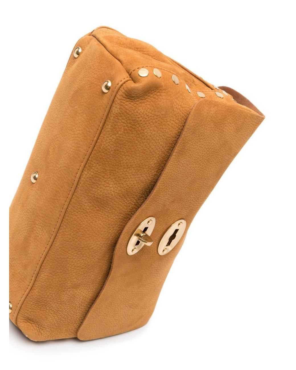 Zanellato Brown Rivet Detail Shoulder Bag