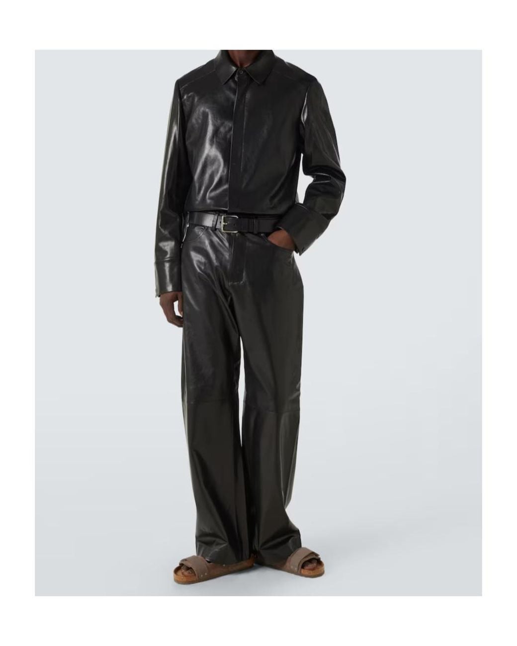Entire studios Black Legacy Leather Shirt for men