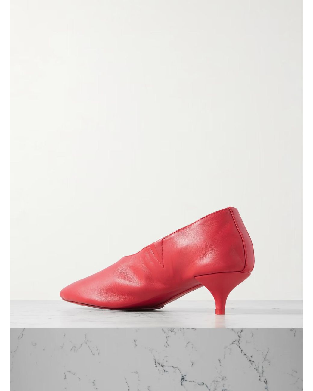 St. Agni Red Leather High Heels