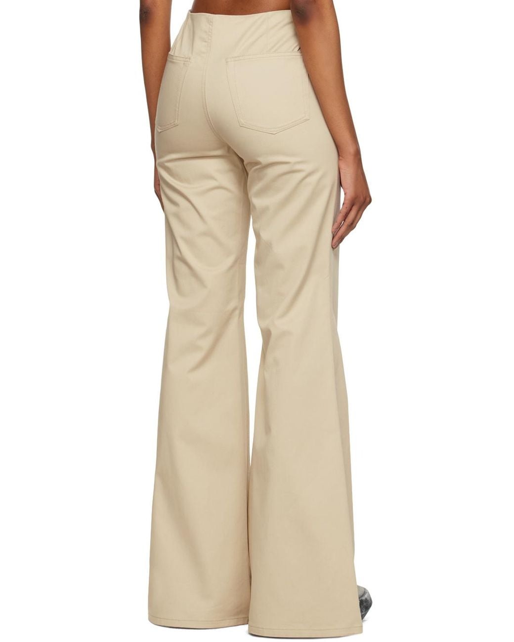 Acne White Flared Stretch-Cotton Trousers