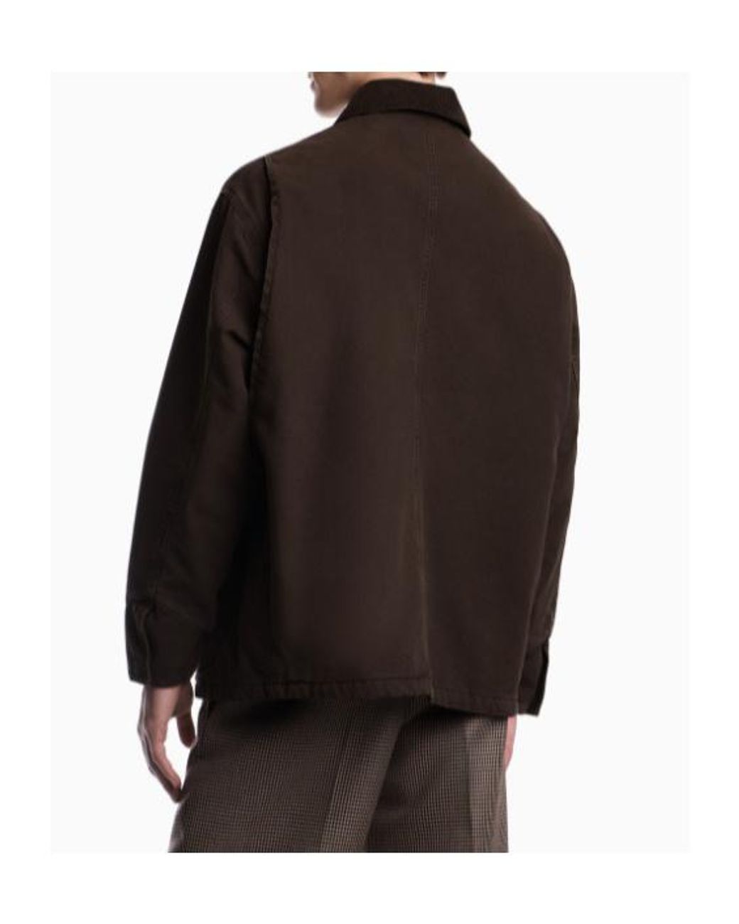 Emporio Armani Brown Patch Pocket Cotton Jacket for men