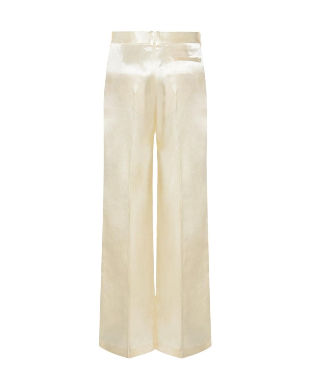 The Row Natural Encore Straight-Leg Satin Pants