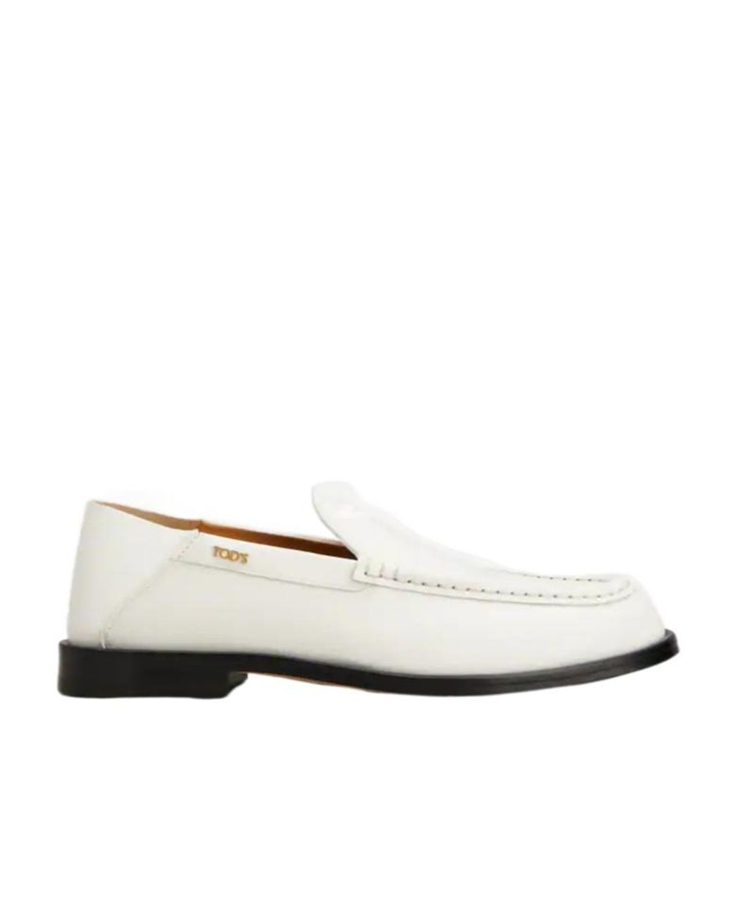 Tod's White Round-Toe Loafers