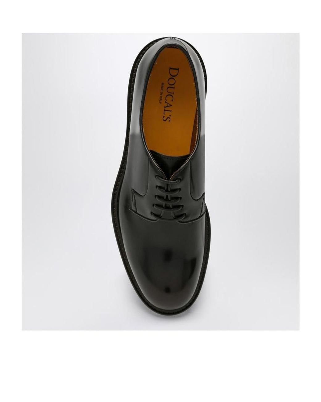 Doucal's Black Plain Derby Shoes for men
