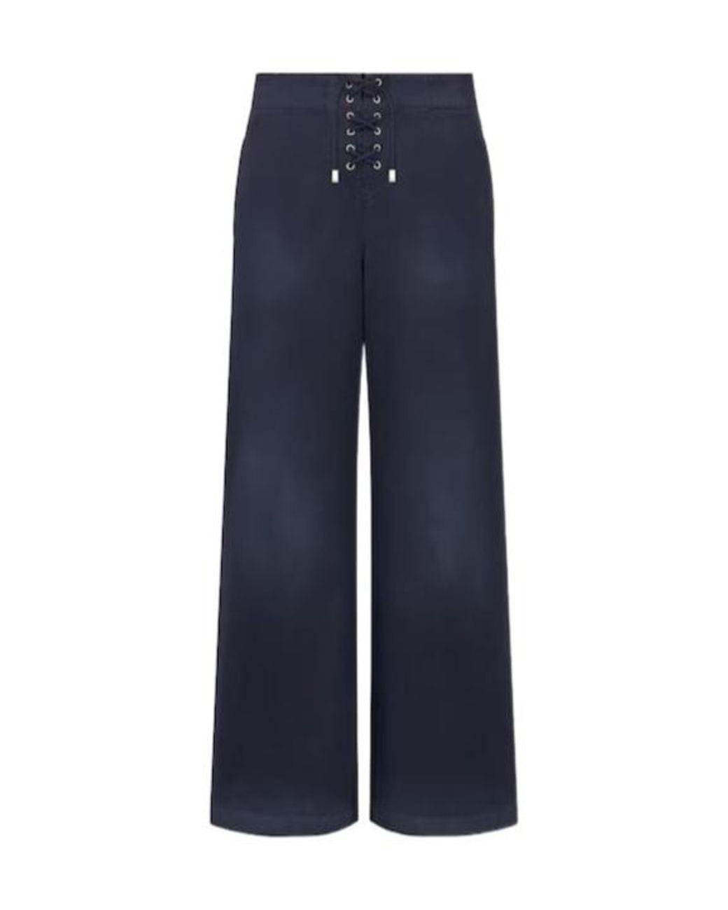 Dior Blue Christian Lace-Up Wide Leg Pants