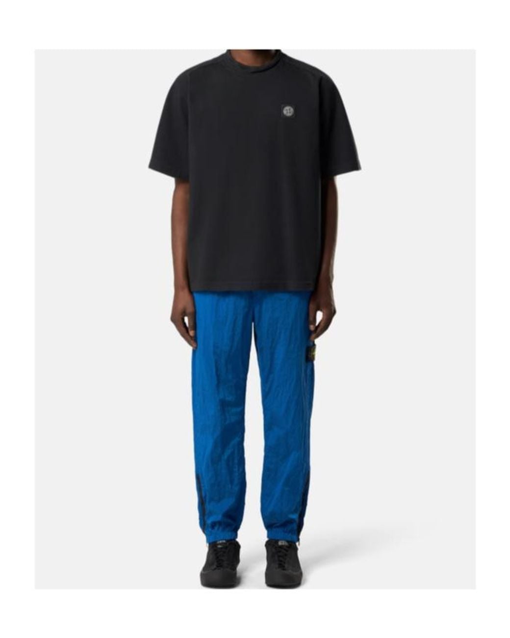 Stone Island Black Compass-Patch T-Shirt for men