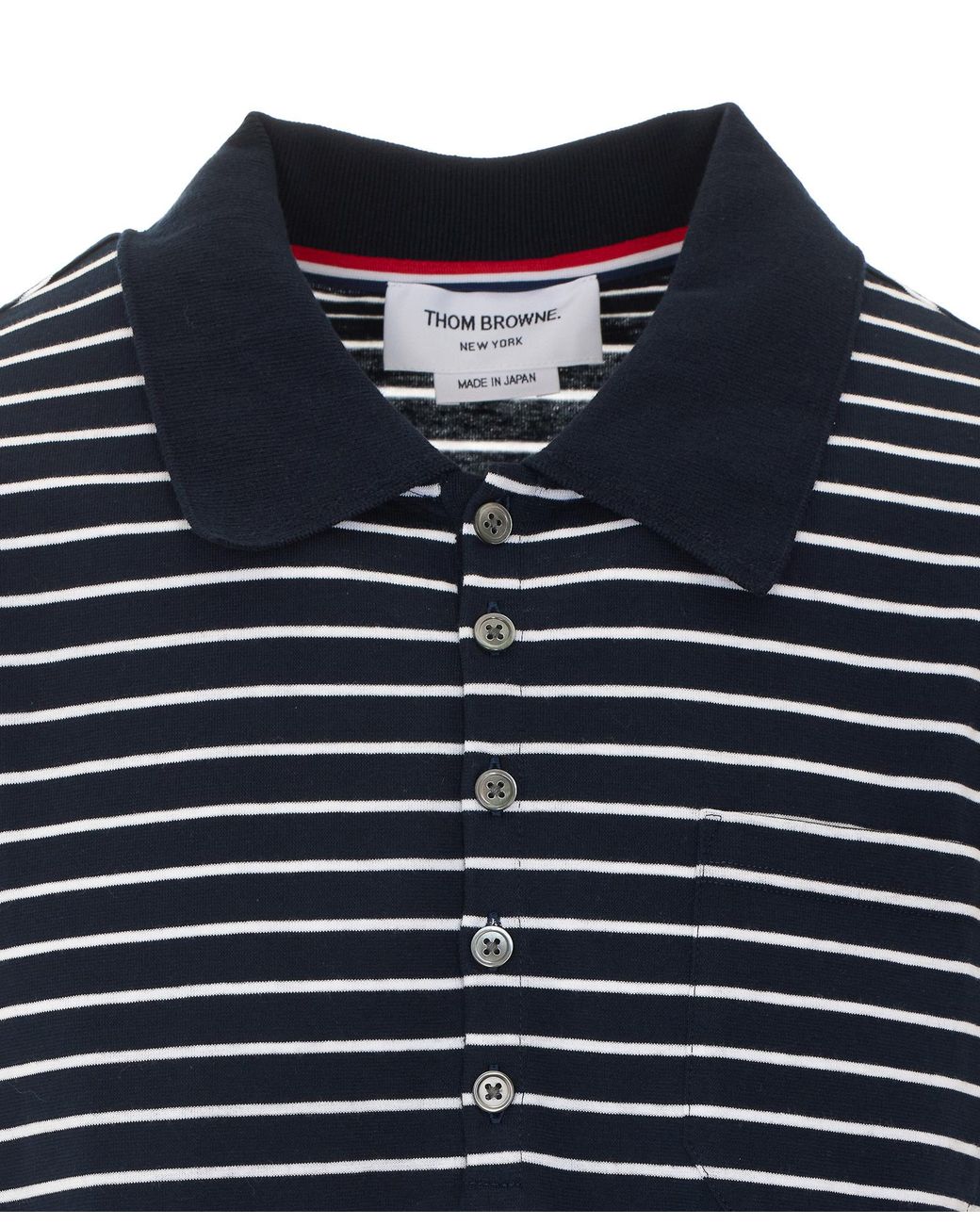 Thom Browne Blue Bar Striped Polo Shirt for men
