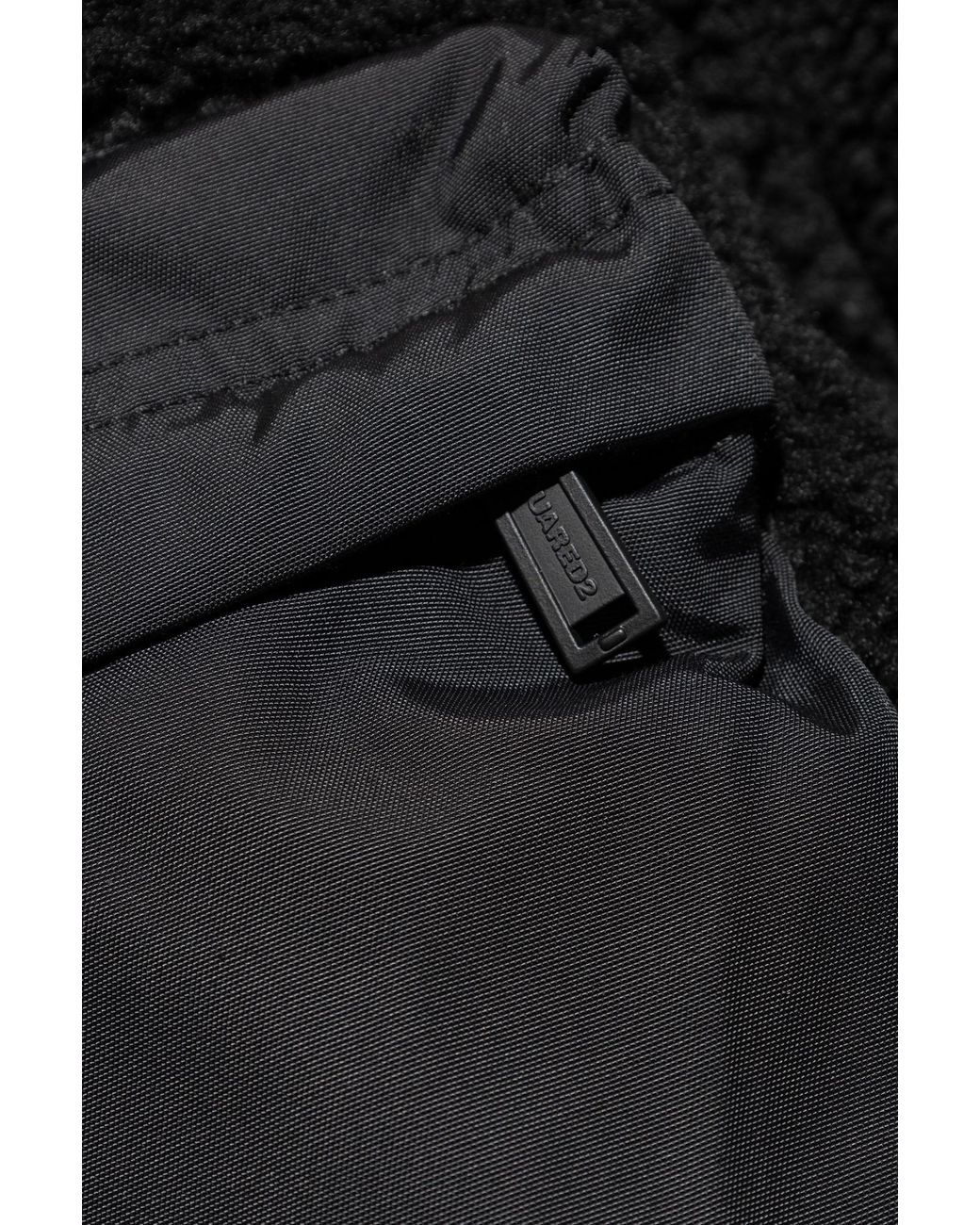 DSquared² Black Half-Zip Fleece Hoodie for men
