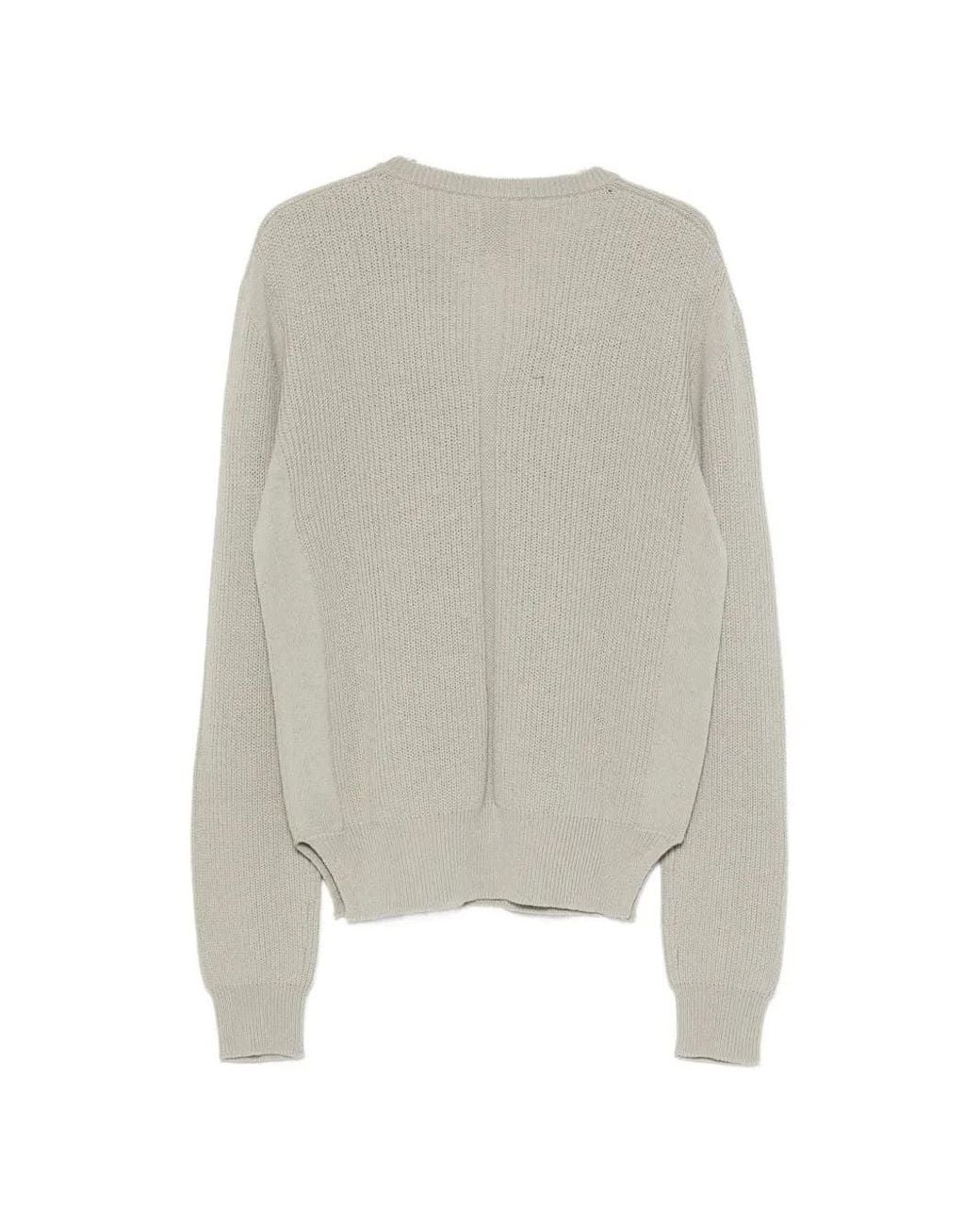 Rick Owens Gray Long-Sleeved Knit Top for men