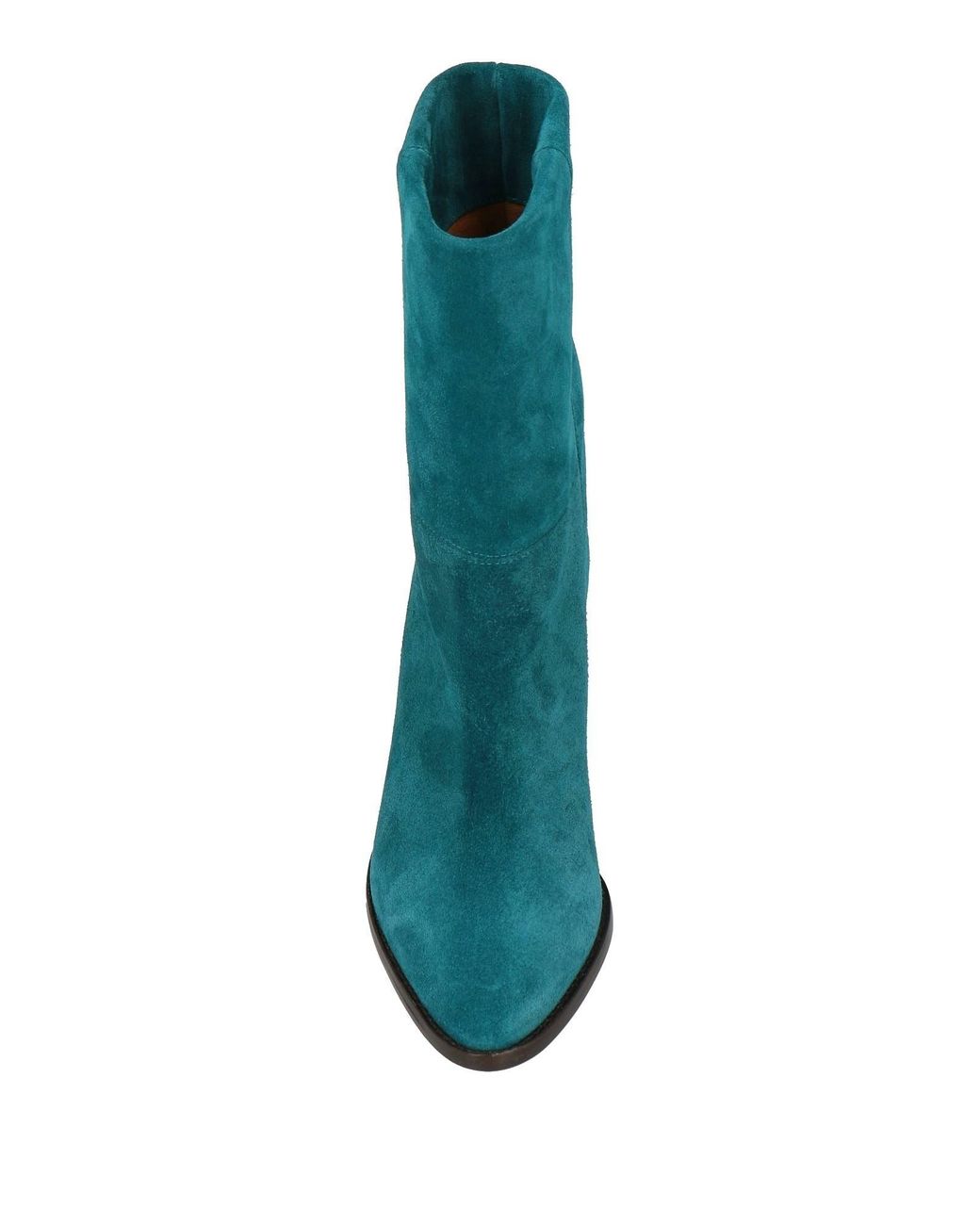 Isabel Marant Green Minimalist Suede High-Heel Ankle Boots