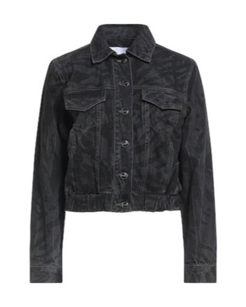 Ganni Black Logo Denim Jacket