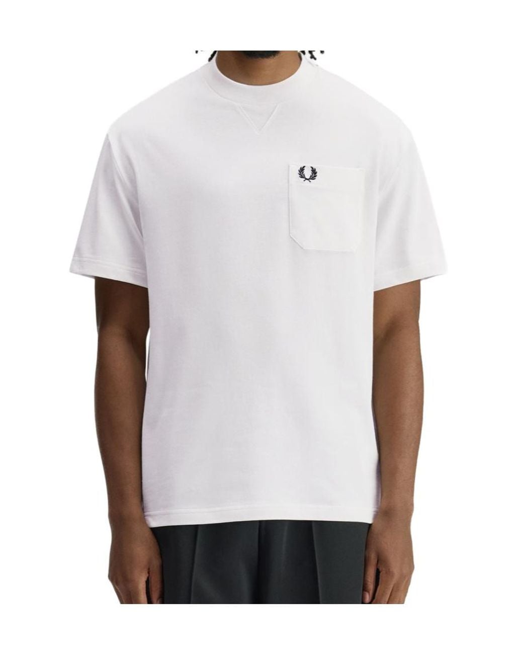 Fred Perry Logo Pocket T-Shirt in White for Men | Lyst