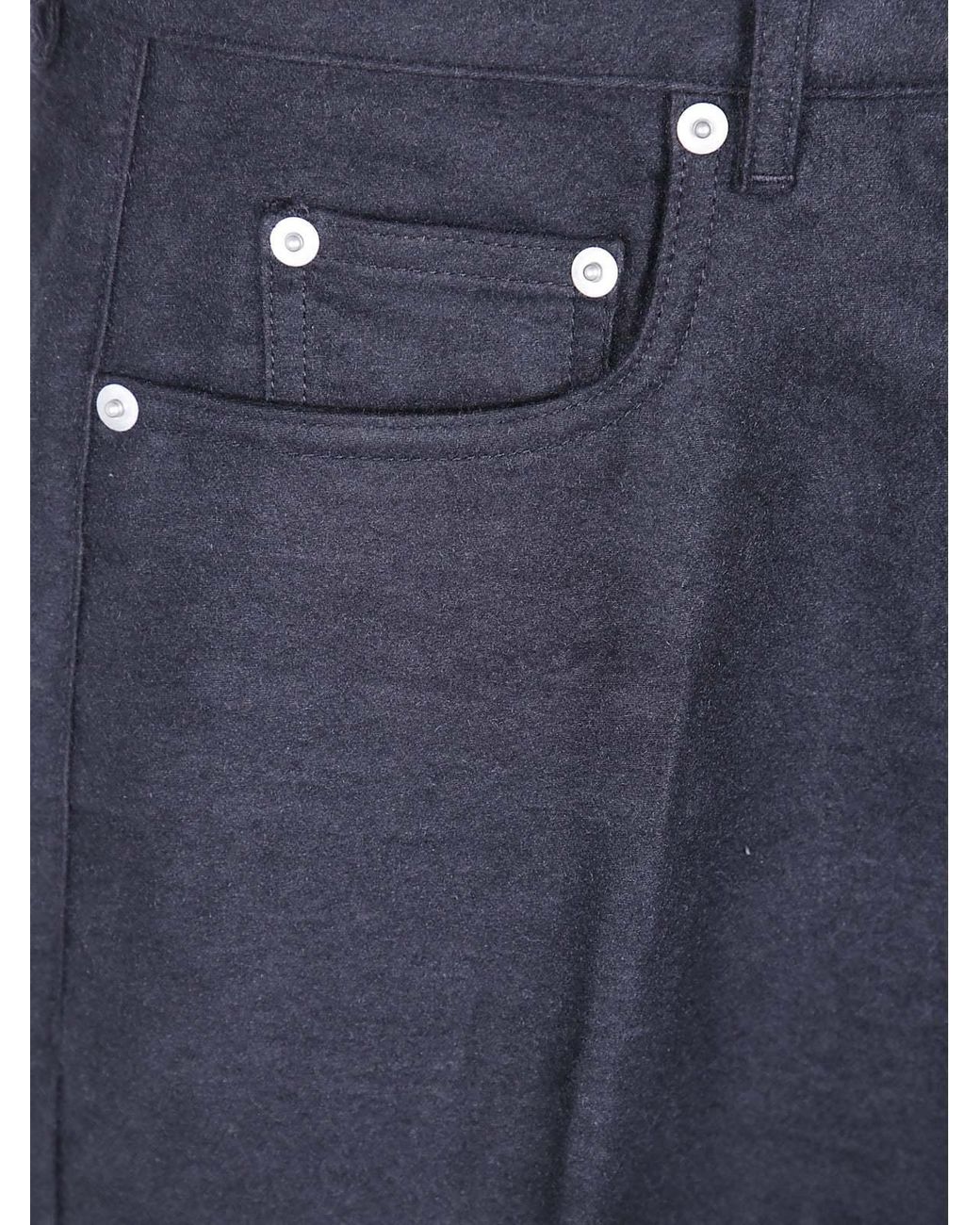 Rick Owens Blue Belt Loop Casual Pants for men