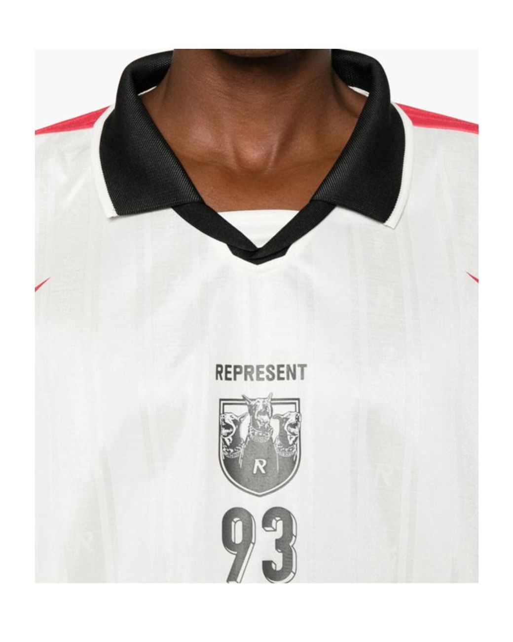 Represent White Spike Graphic Printed Football T-Shirt for men