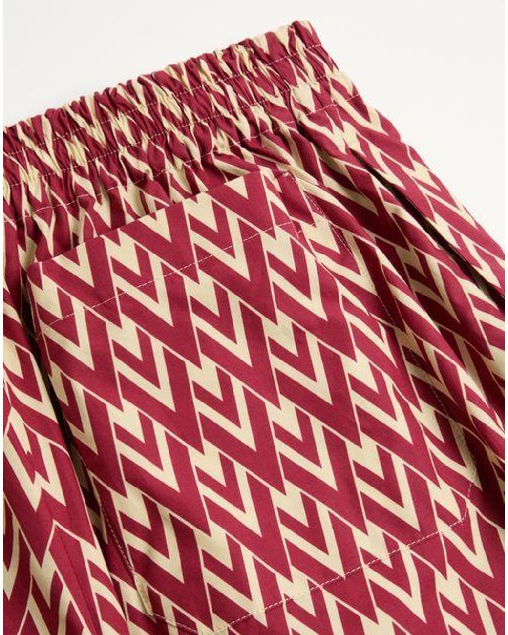 Valentino Red All-Over Geometric Printed Shorts for men