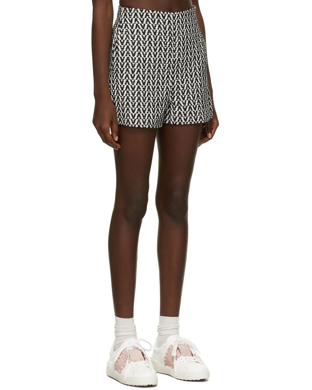 Valentino Black Logo-Jacquard Shorts