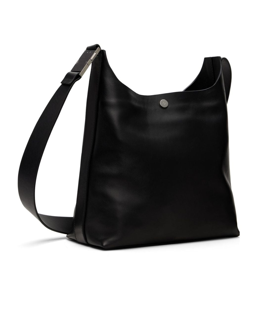 HELIOT EMIL Black Mantica Snap-Button Shoulder Bag for men