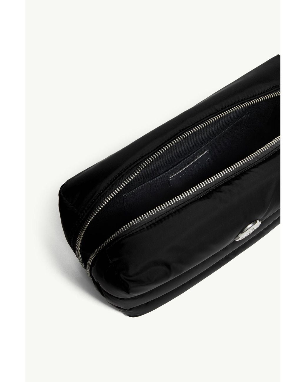 Moncler Black Logo Plaque Zipped Toiletry Bag