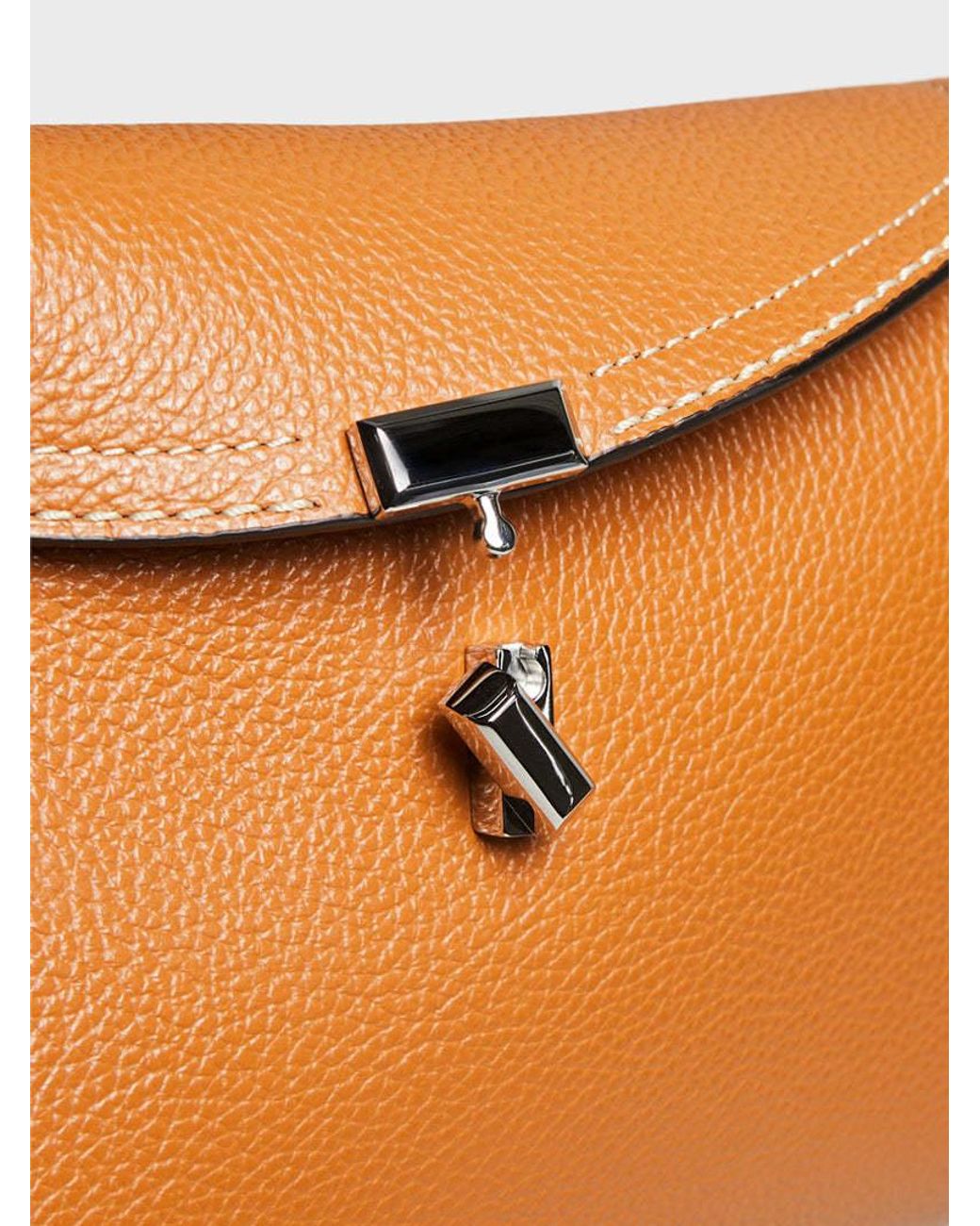 Totême Brown Totême Logo Plaque Foldover Top Crossbody Bag