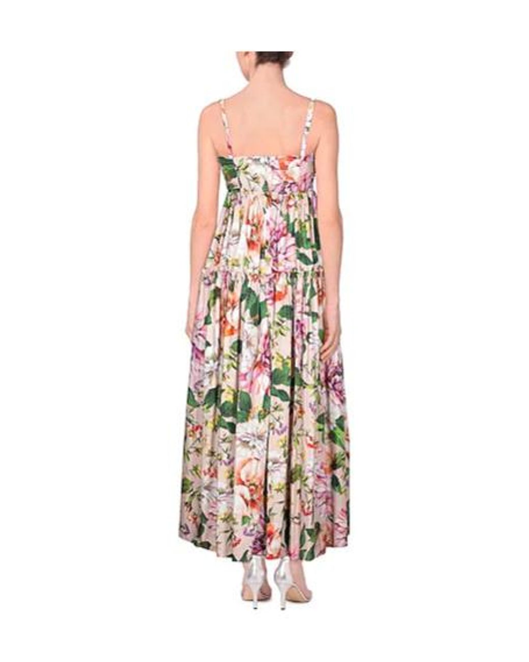 Dolce & Gabbana White Sleeveless Floral Print Dress