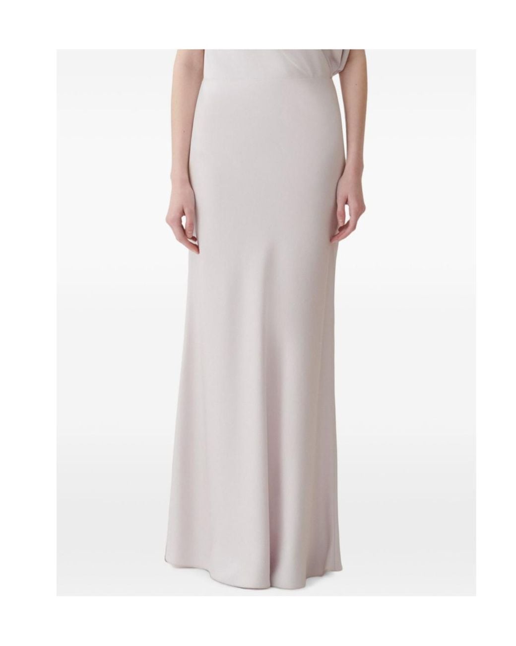 Fabiana Filippi White Satin-Finish Maxi Skirt