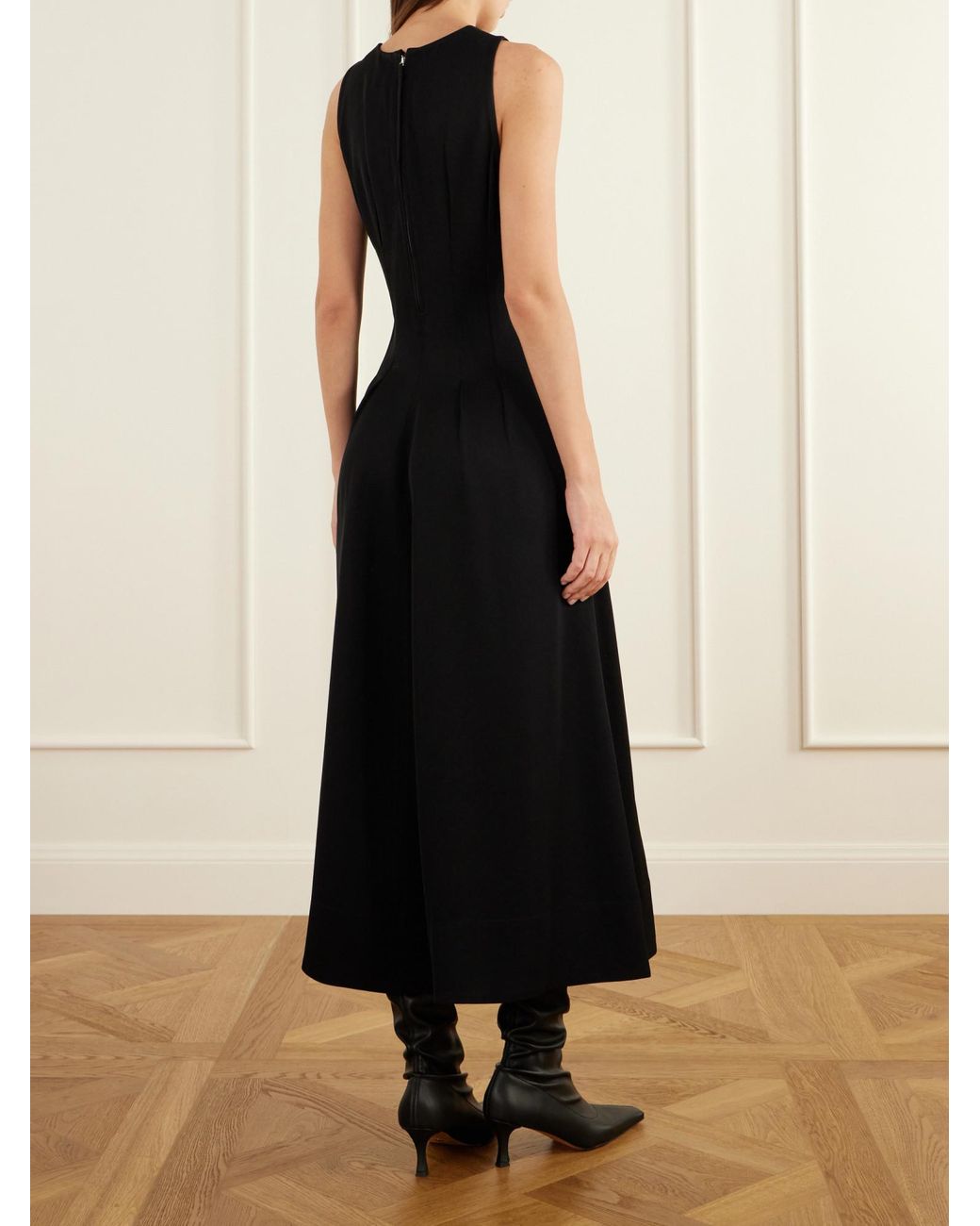 Proenza Schouler Black Bronwyn Darted Twill Maxi Dress
