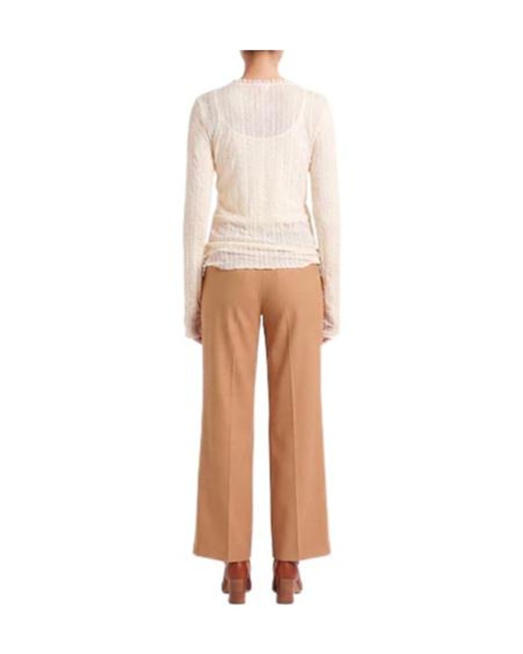 MAX&Co. Natural Solid Color Lace Top