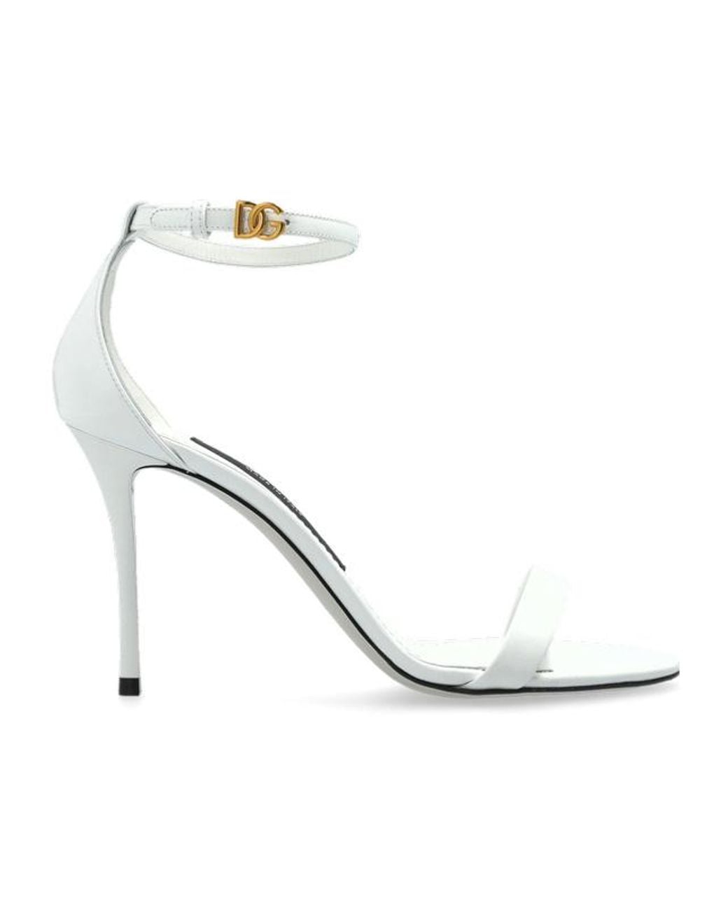 Dolce & Gabbana White Open-Toe High-Heeled Sandals