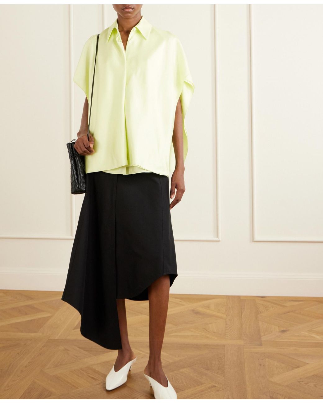 Bottega Veneta Yellow Cape-Effect Layered Shirt