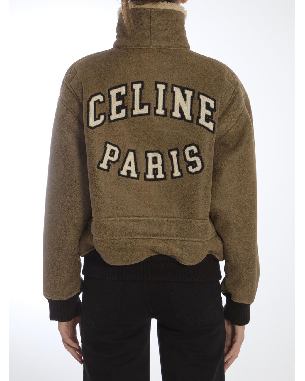 Céline Brown Long-Sleeved Leather Jacket