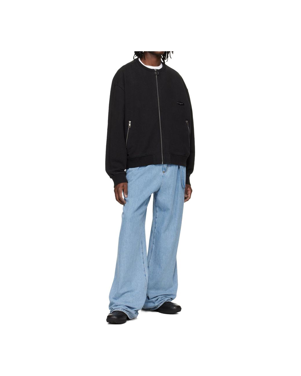 Wooyoungmi Black Zippered Long-Sleeved Sweatshirt for men