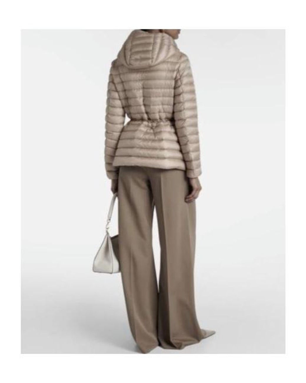 Moncler Gray Raie Drawstring Hooded Padded Jacket