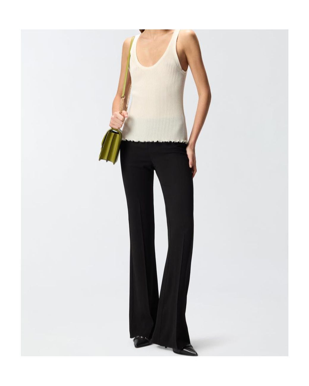 Pinko Natural Ribbed Vest Top