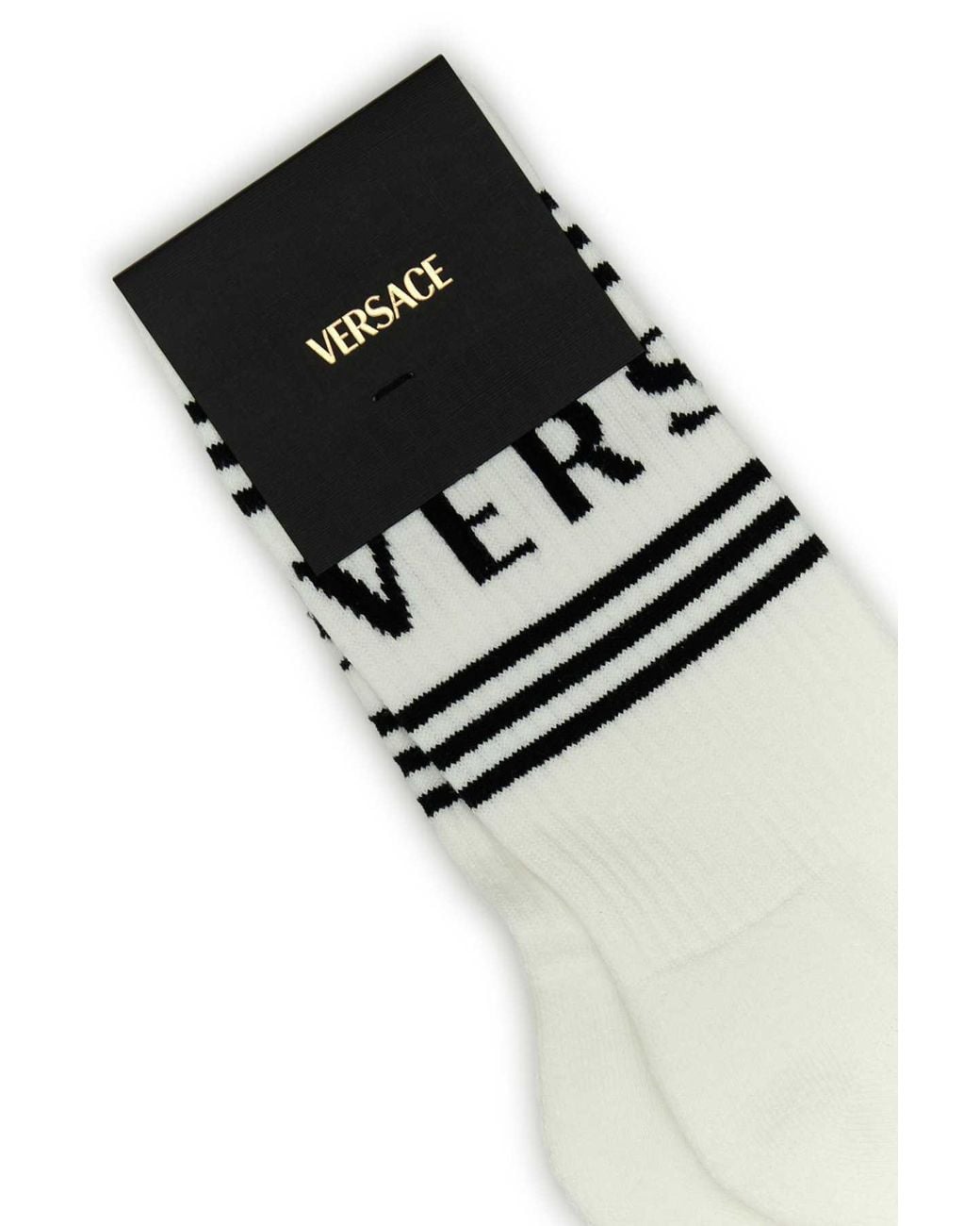 Versace White Stretch Cotton Blend Socks for men