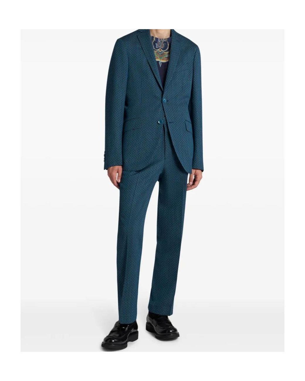 Etro Blue Check Blazer for men