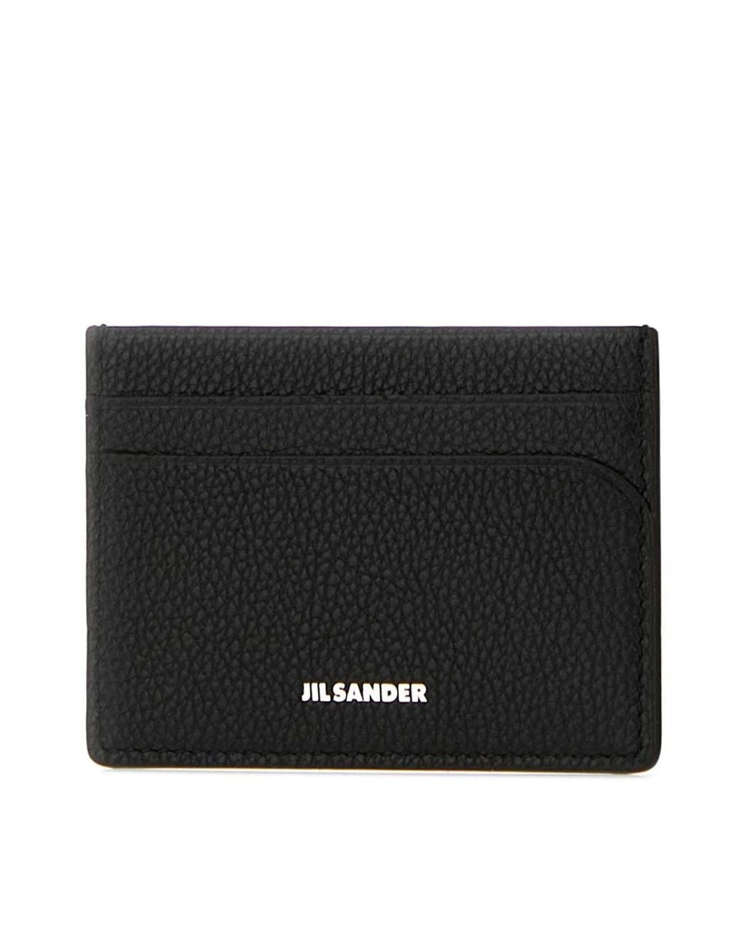 Jil Sander Black Curve Card Holder Wallet for men