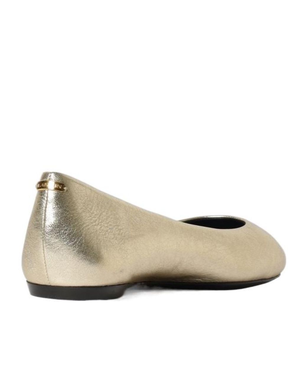 Lanvin Natural Metallic-Finish Leather Ballet Flats