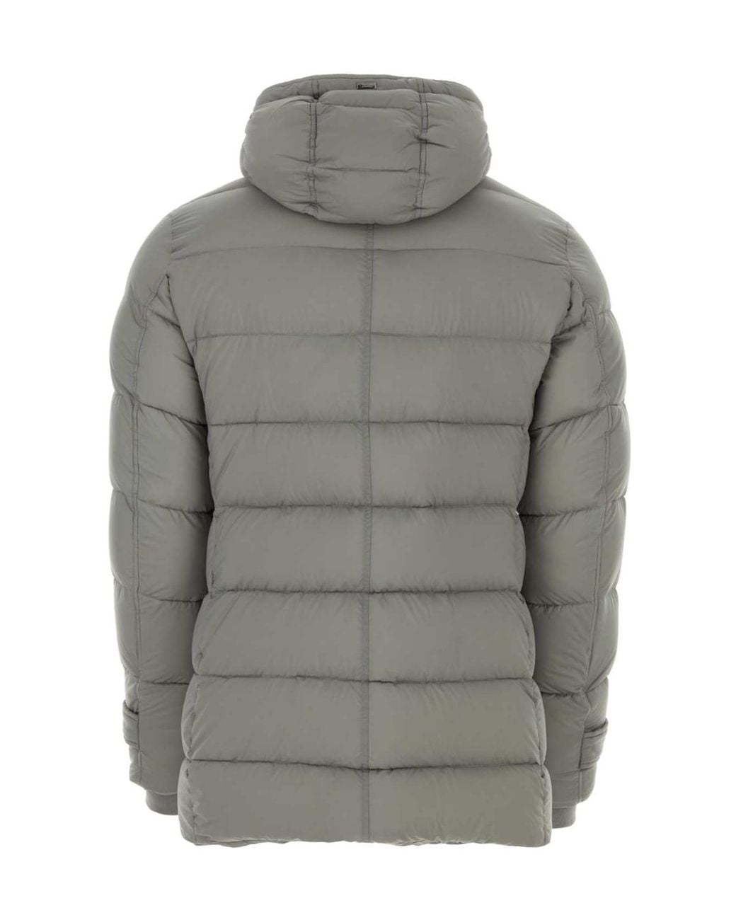 Herno Gray Long-Sleeved Hooded Jacket for men
