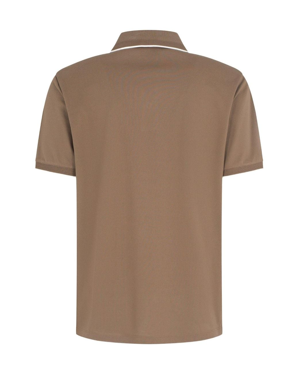Emporio Armani Brown Sleeve Polo Shirt for men