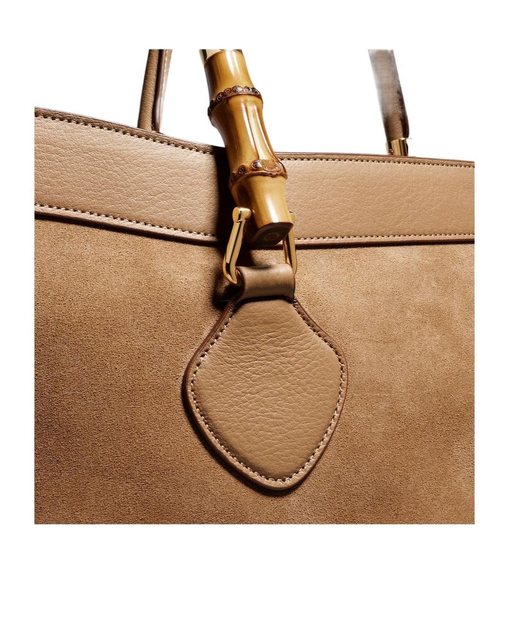Gucci Brown Bamboo Tote Large Bag