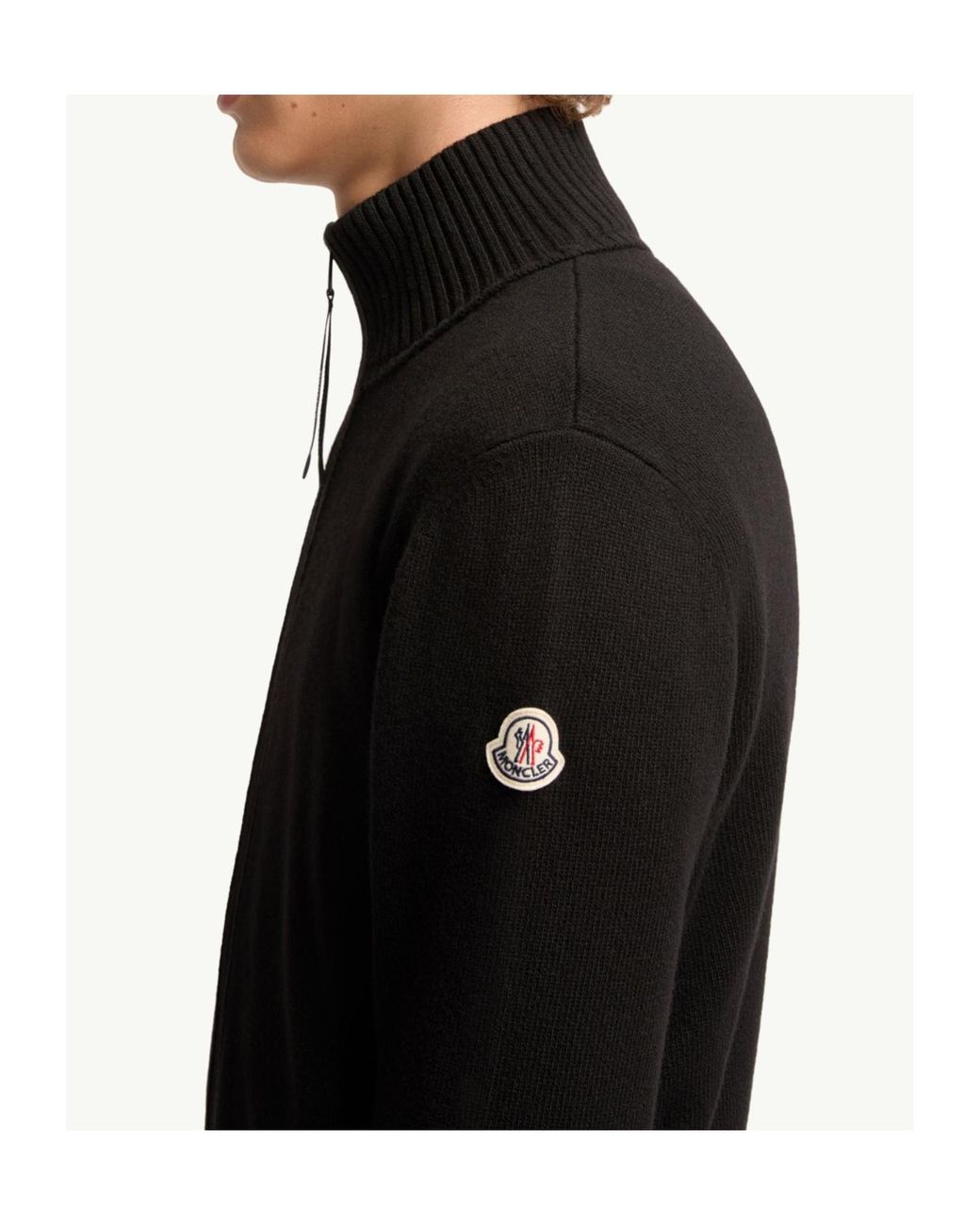 Moncler Gray Cashmere Wool Zip-Up Cardigan for men