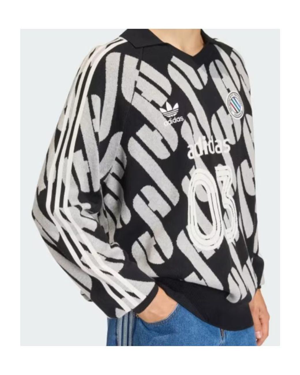 Adidas Black Originals Adicolor Polo Knit Jumper for men